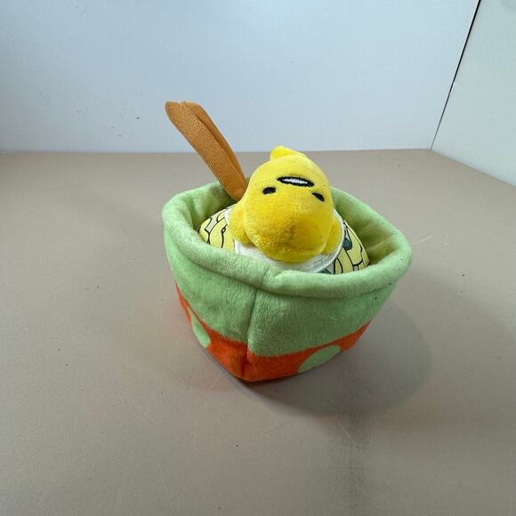Gund Gudetama The Lazy Egg Sanrio Plush Noodle Bowl Chopsticks Ramen Stuffed Toy - Picture 3 of 7
